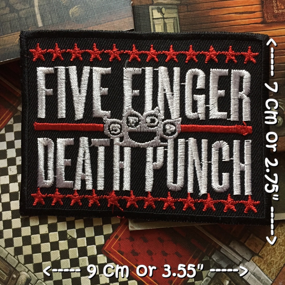 Five Finger Death Punch วงดนตรี ร็อค เฮฟวี่เมทัล พังค์ ตัวรีดแบบปัก อาร์มปัก ตัวรีดติดเสื้อ ตัวรีด ติดกระเป๋า ติดหมวก ติดแจ๊คเก็ต Rock Iron on Embroidered Patch