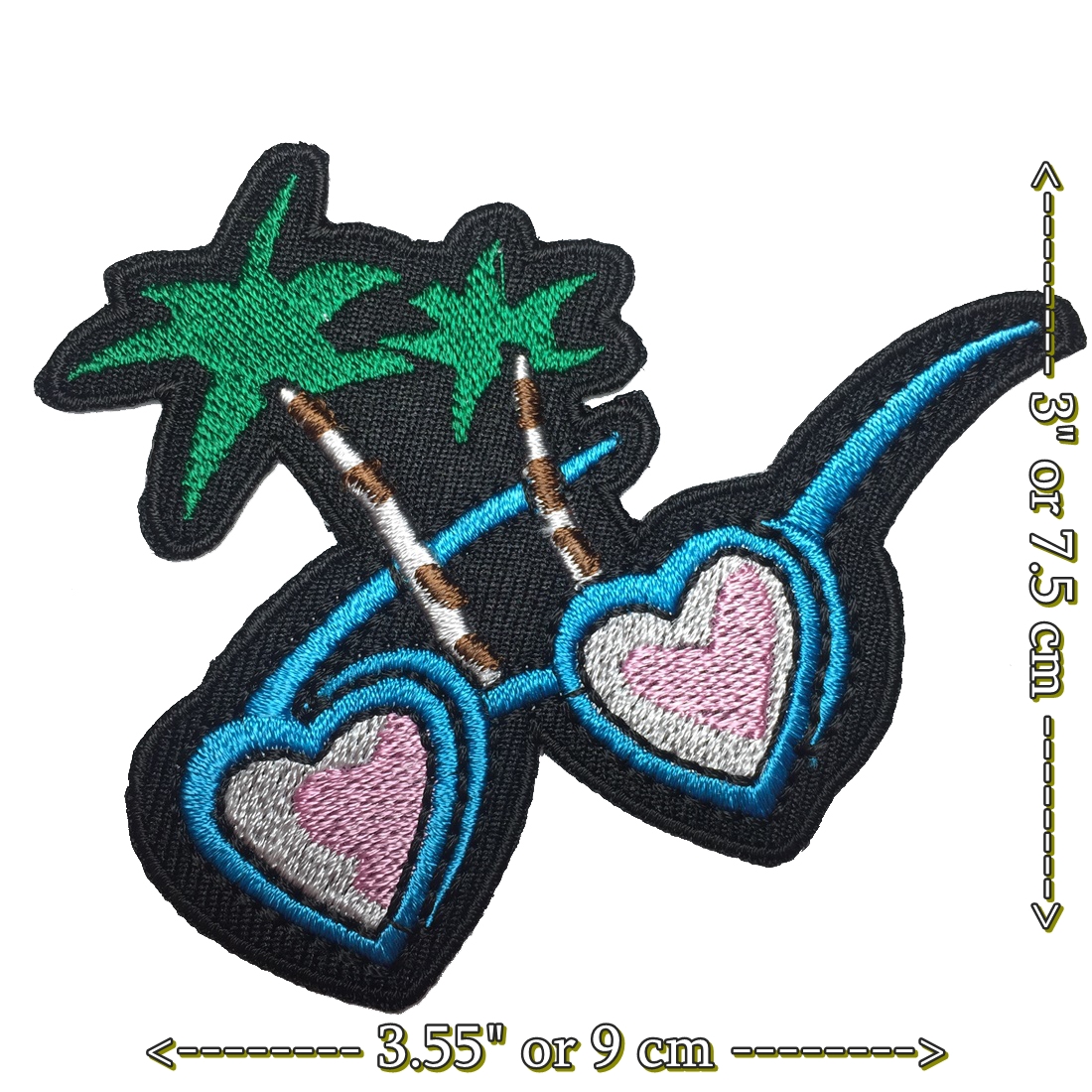 แว่นกันแดด summer ตัวรีดติดเสื้อ อาร์มรีด อาร์มปัก ตกแต่งเสื้อผ้า หมวก กระเป๋า แจ๊คเก็ตยีนส์ Cute Embroidered Iron on Patch