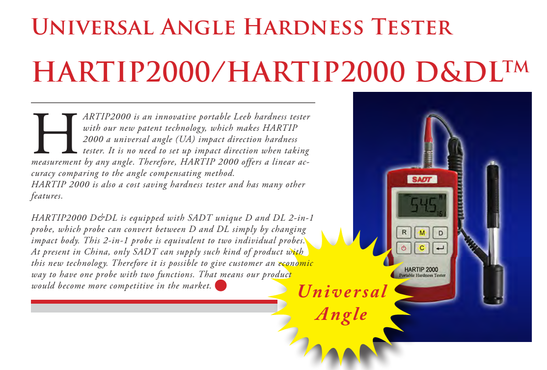 Portable Hardness Tester, Sino Age Development Technology (SADT), HARTIP 2000 portable Hardness Tester,เครื่องวัดค่าความแข็ง,