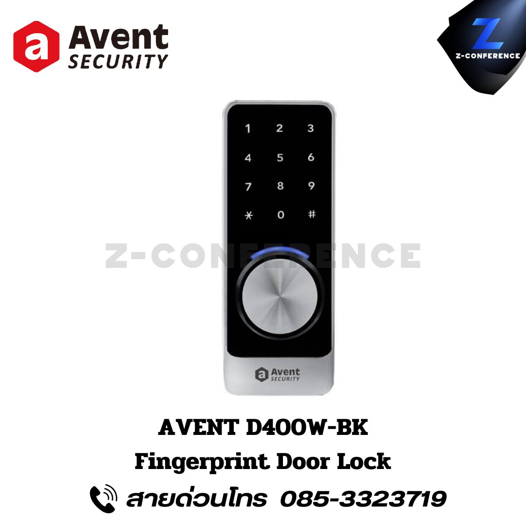 AVENT D400W-BK Password Door Lock digital door lock , ประตูสแกนนิ้ว , ดิจิตอลล็อค , สแกนนิ้ว , สแกนหน้า