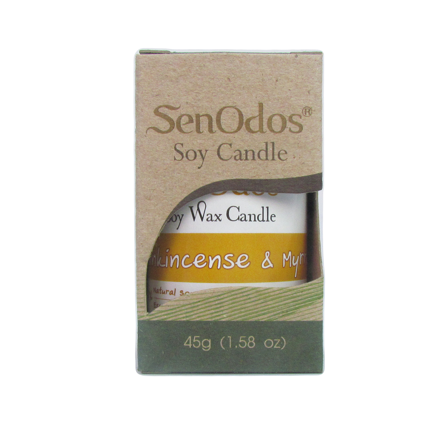 SenOdos เทียนหอม อโรม่า เทียนหอมสปา Frankincense & Myrrh Scented Soy Candle Aroma 45 g - กลิ่นกำยาน & มดยอบ