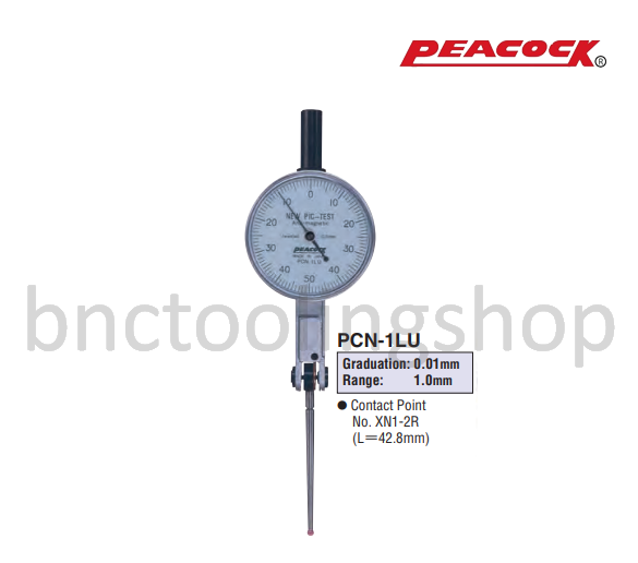 ไดอัลเทสขนาด 1.0มิล ความละเอียด 0.01มิล,Special Type Test Indicators Range 1.0 mm Graduation 0.01mm,Peacock,PCN-1LU