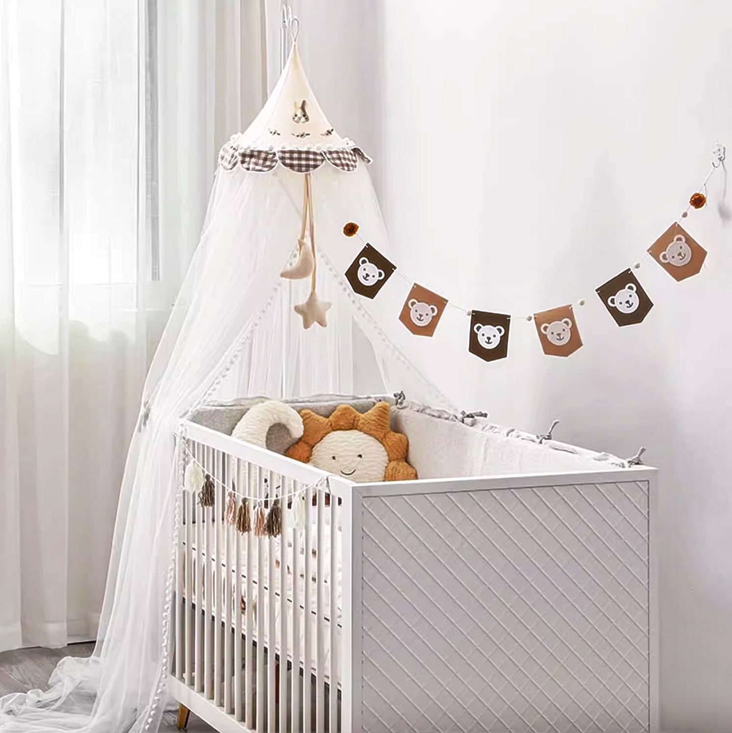 มุ้งกระโจมทรางกรวยปราสาท แบบสแตนด์ขาตั้ง คลุมถึงพื้นใช้ง่ายเคลื่อนย้ายสะดวก