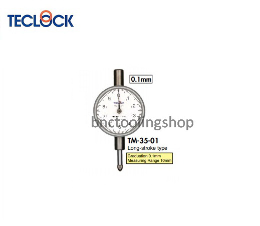 ไดอัลเกจหน้าปัดเล็กความละเอียด 0.01มิล-Small Dial Indicator Graduation 0.01mm,TECLOCK,TM-35-01
