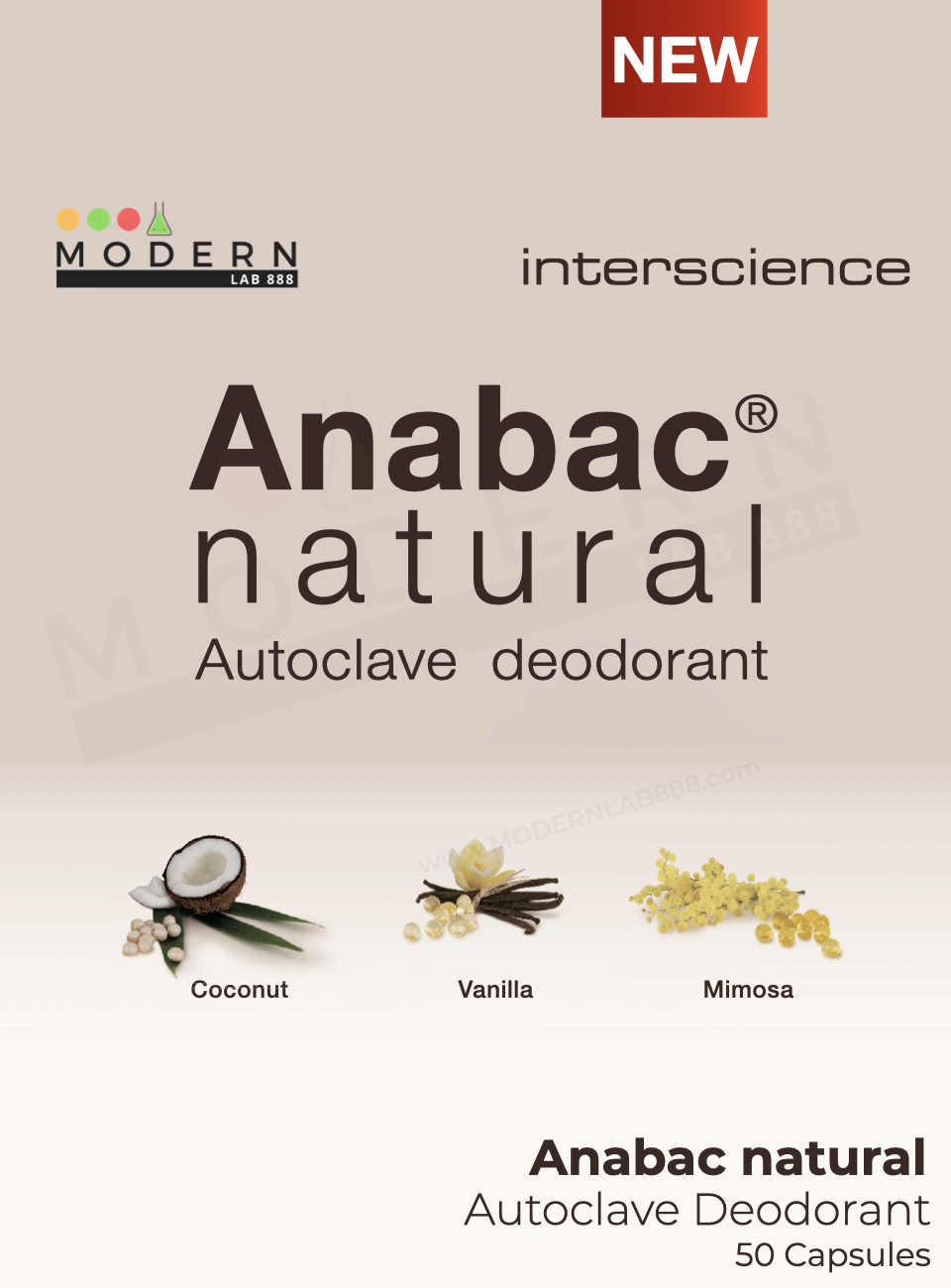 Anabac® Natural Autoclave deodorant เม็ดดับกลิ่นสำหรับหม้อนึ่งฆ่าเชื้อ(กลิ่นพิเศษ), 50เม็ด/กระปุก