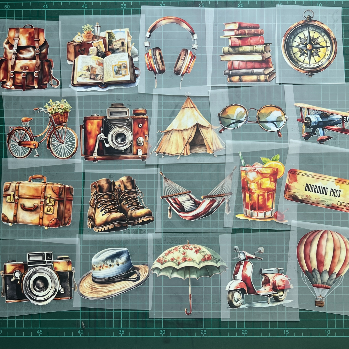 ตัวรีดติดเสื้อ พักผ่อน ท่องเที่ยว วินเทจ ฟิลม์รีดร้อน พิมพ์ลาย สกรีนลาย สติกเกอร์รีดติดเสื้อ ฟิลม์ DFT DTF