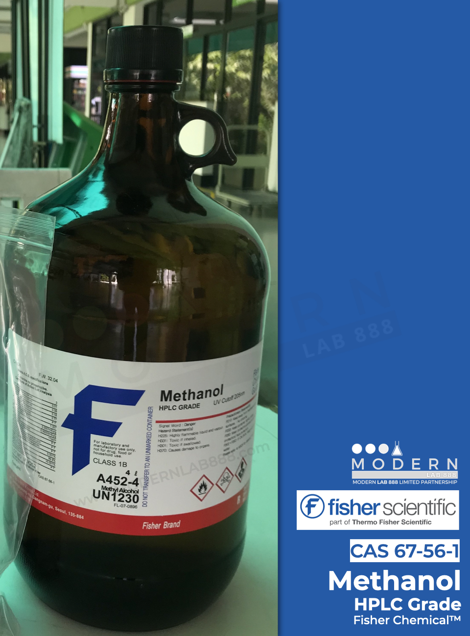 Methanol (HPLC), Fisher Chemical™, 4L