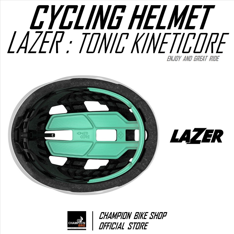 หมวกจักรยาน LAZER : TONIC KINETICORE BIKE HELMET สีเทาอ่อน