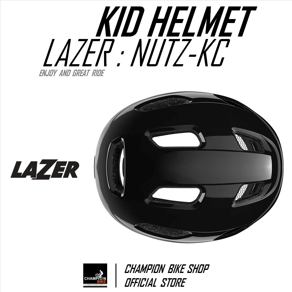 หมวกจักรยานเด็กโต LAZER : NUTZ KINETICORE KID HELMET สีดำ BLACK