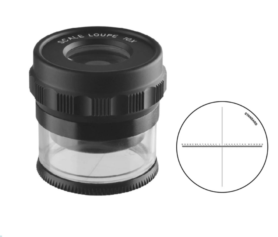 Scale Lupe 10X Measuring Magnifier Scale Loupe Magnifying Glass Professional (สินค้าเทียบPEAK 1983 10X)