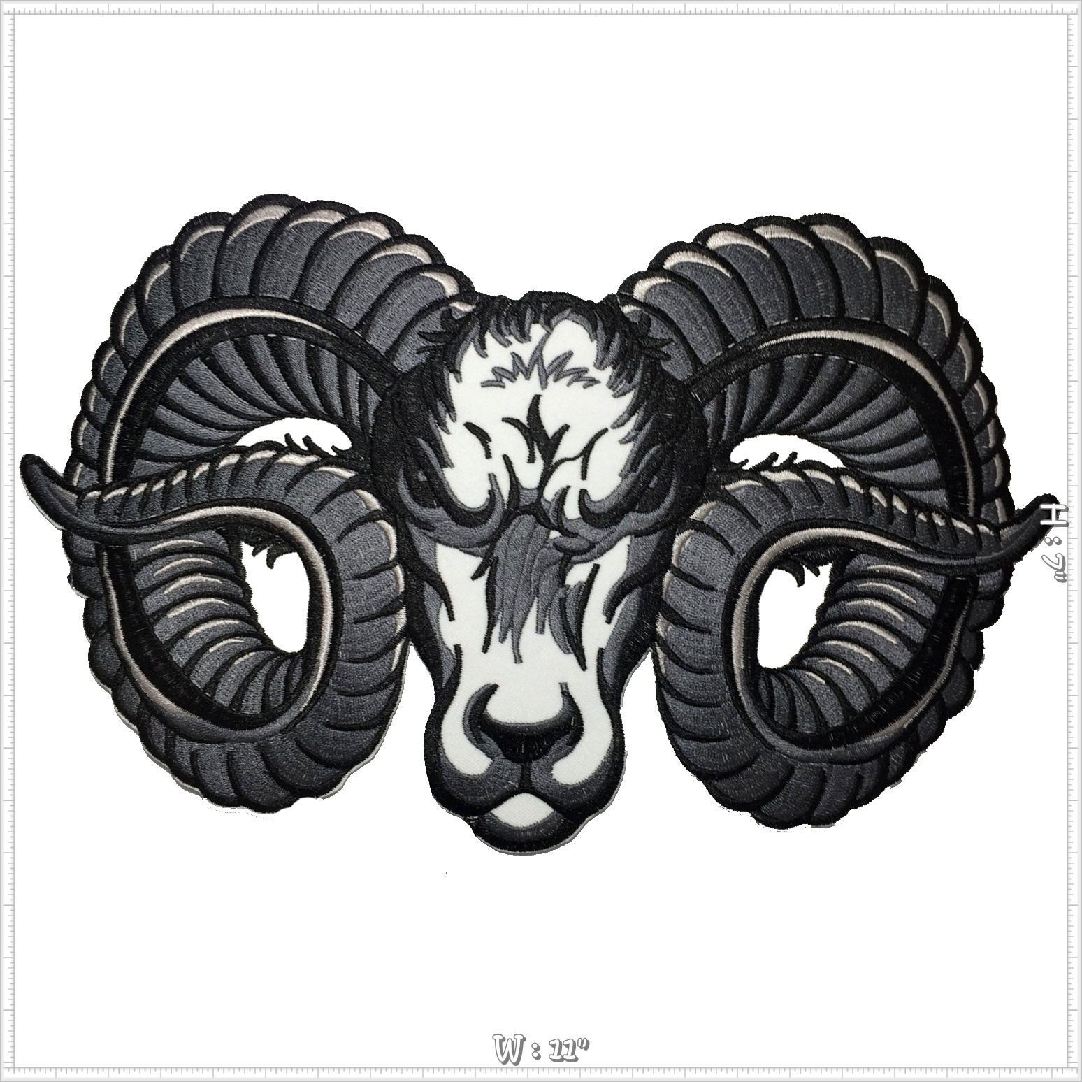 ปีศาจแพะ ตัวรีดติดเสื้อ อาร์มรีด อาร์มปัก ตกแต่งเสื้อผ้า หมวก กระเป๋า แจ๊คเก็ตยีนส์ Embroidered Iron on Patch ขนาดใหญ่