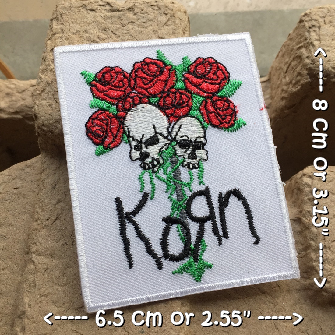 Korn วงดนตรี ร็อค เฮฟวี่เมทัล พังค์ ตัวรีดแบบปัก อาร์มปัก ตัวรีดติดเสื้อ ตัวรีด ติดกระเป๋า ติดหมวก ติดแจ๊คเก็ต Rock Iron on Embroidered Patch