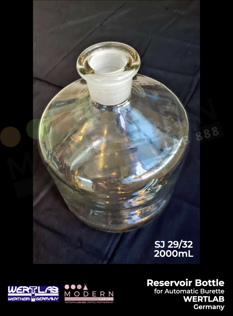 Bottle for Automatic Burette, Clear, 29/32, 2000 ml.