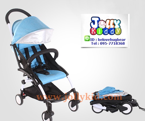 รถเข็นเด็ก Baby time แบบพกพาน้ำหนักเบา 5.8 kg โครงหลังคาดีไซน์ผ้าสีชมพู C10202