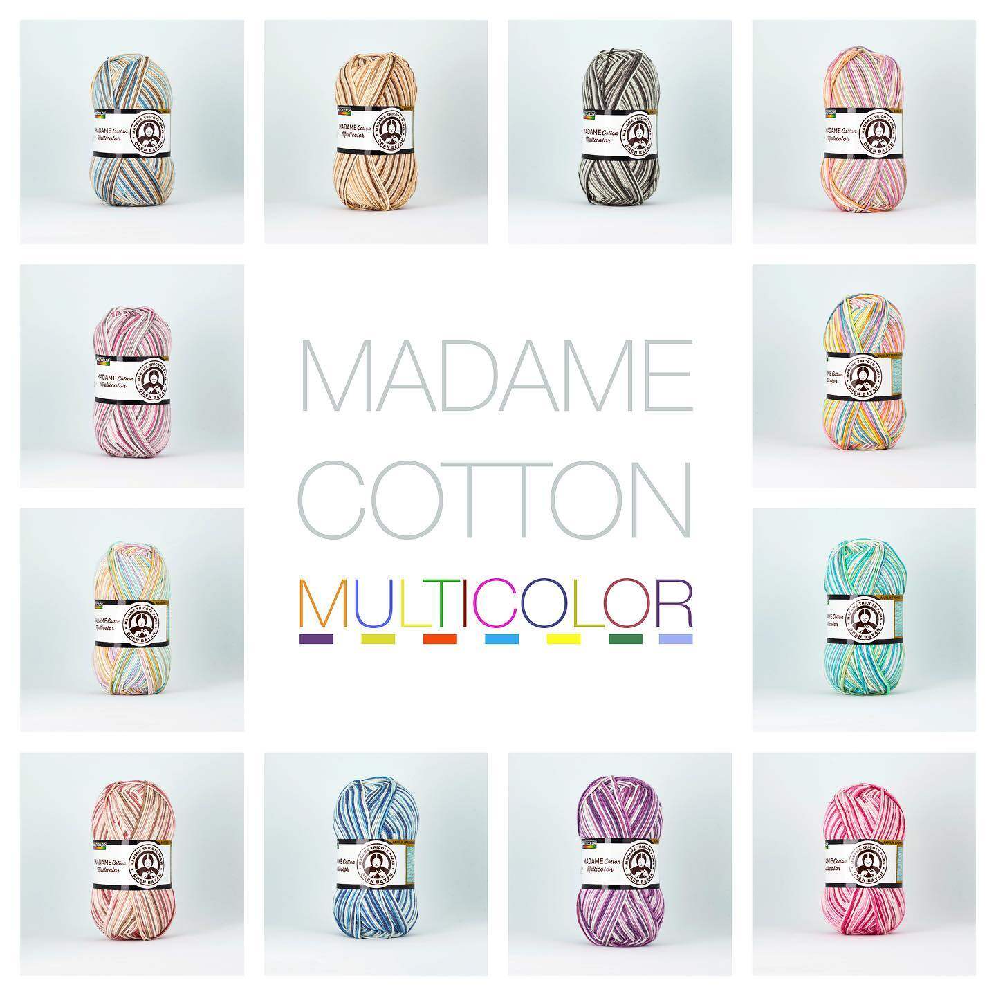 Madame Cotton Multicolor ไหมพรมสีเหลือบ (ถักชุดเด็กได้) ขนาด 100g Made in Turkey 3839