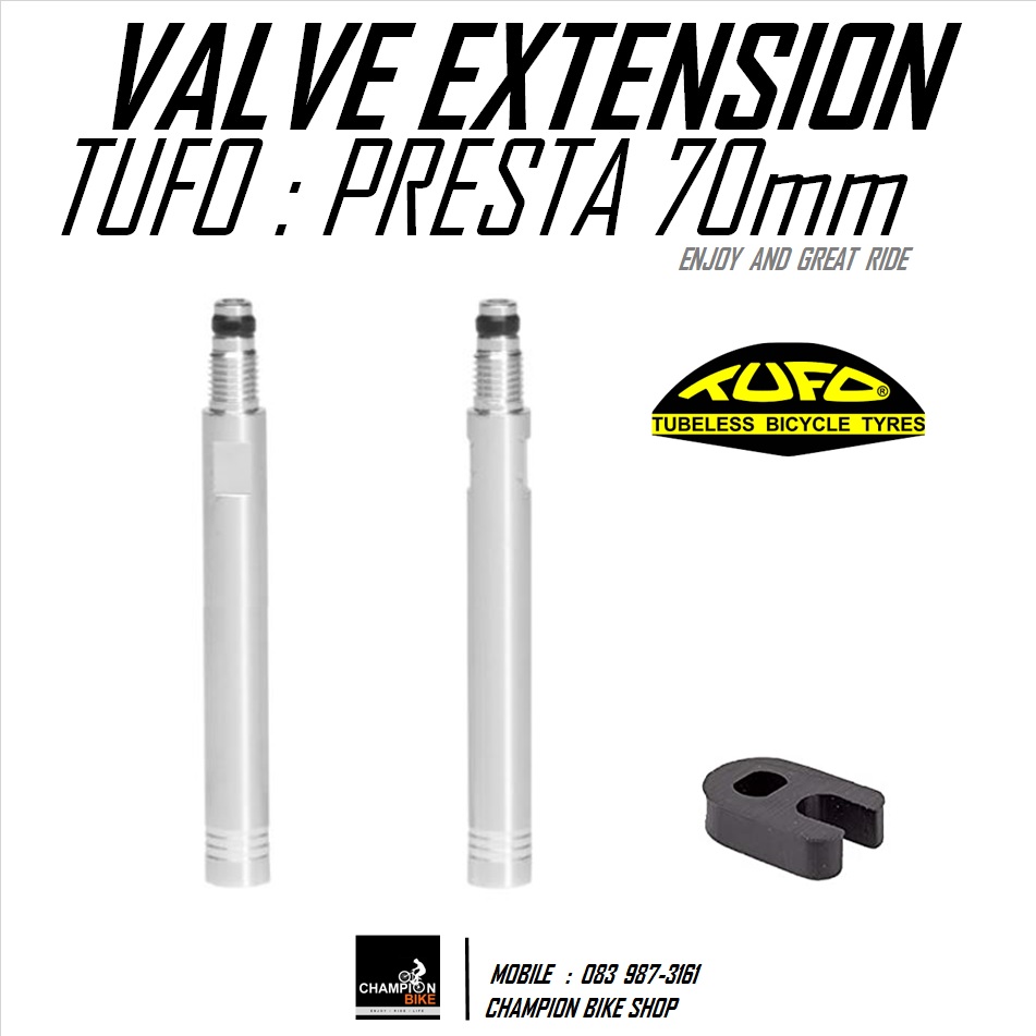 ต่อวาล์วยางในจักรยาน 70mm TUFO : PRESTA VALVE EXTENSION 70mm.
