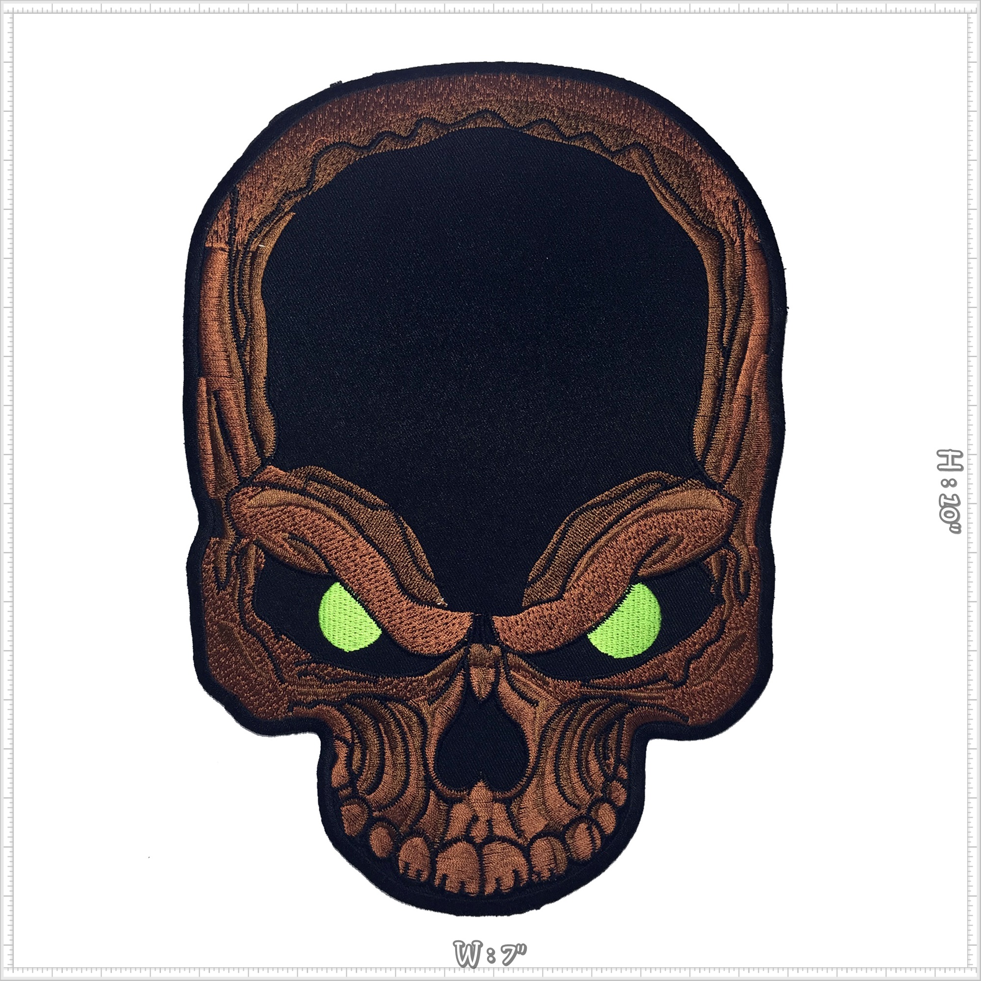 กะโหลก ไบค์เกอร์ Big Skull ตัวรีดติดเสื้อ อาร์มรีด อาร์มปัก ตกแต่งเสื้อผ้า หมวก กระเป๋า แจ๊คเก็ตยีนส์ Embroidered Iron on Patch ไซส์ใหญ่