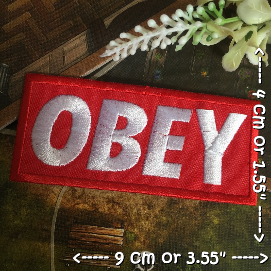 Obey ตัวรีดแบบปัก อาร์มปัก ตัวรีดติดเสื้อ ตัวรีด ติดกระเป๋า ติดหมวก ติดแจ๊คเก็ต Racing Iron on Embroidered Patch
