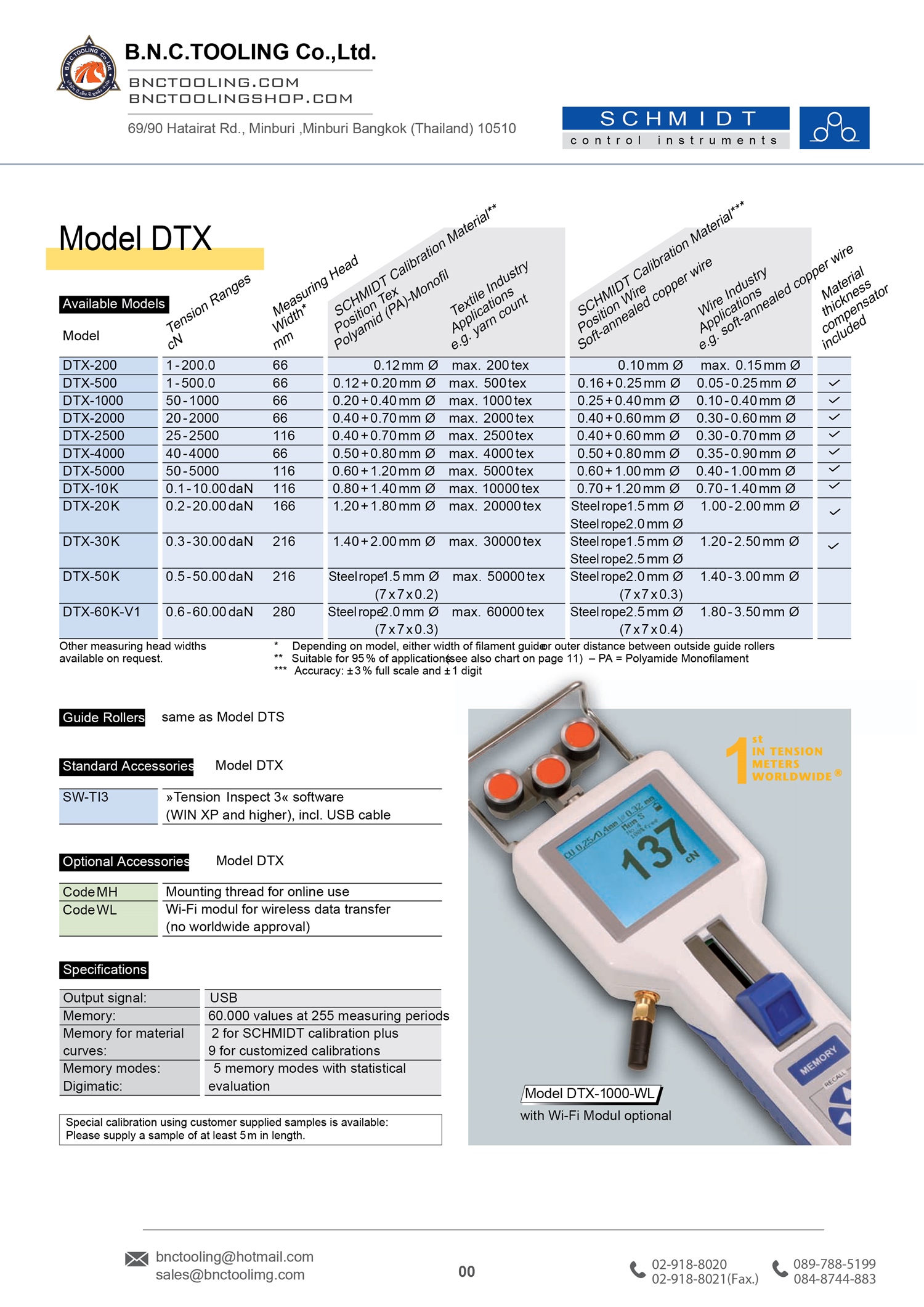 SCHMIDT,For applications requiring additional process data such as ISO 9000 certified,DTX