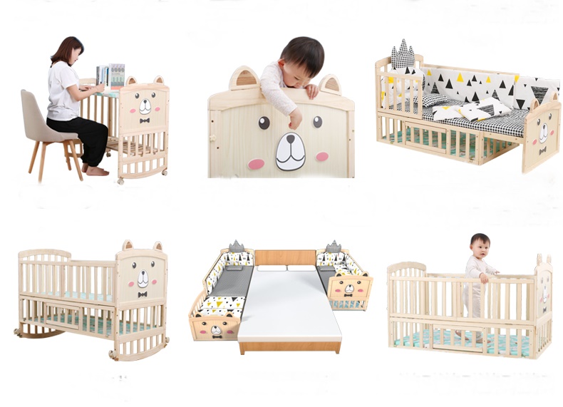 เตียงนอนไม้ สีเบจ ปรับขยายเตียงใหญ่ได้ B10145(W3)