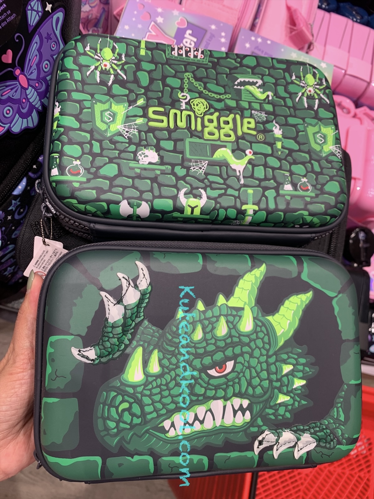 กล่องดินสอ 2 ชั้น Smiggle Double up Hardtop Pencil Case - Hi there -Dino