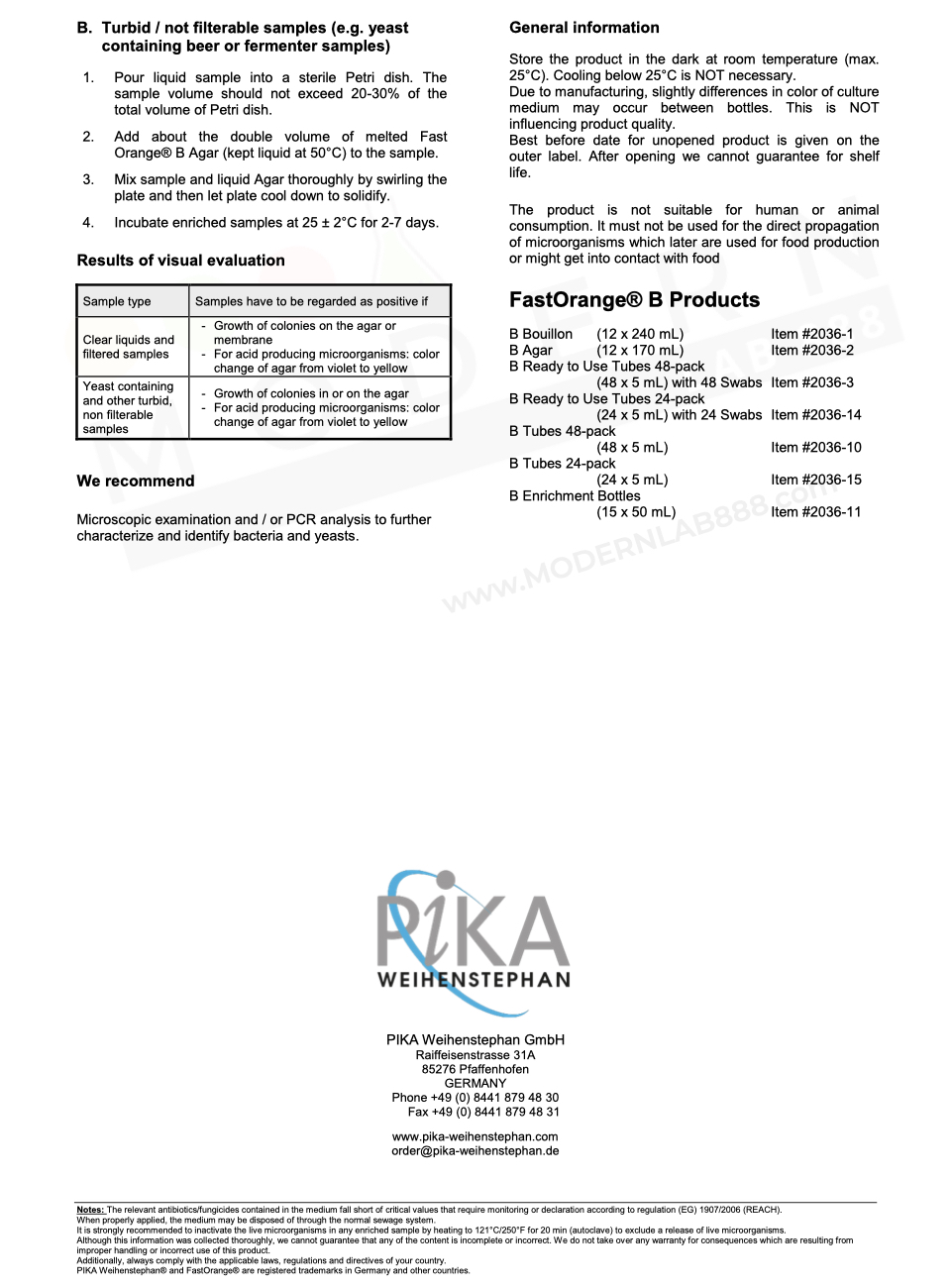 FastOrange® B Agar, 170ml, "Pika"