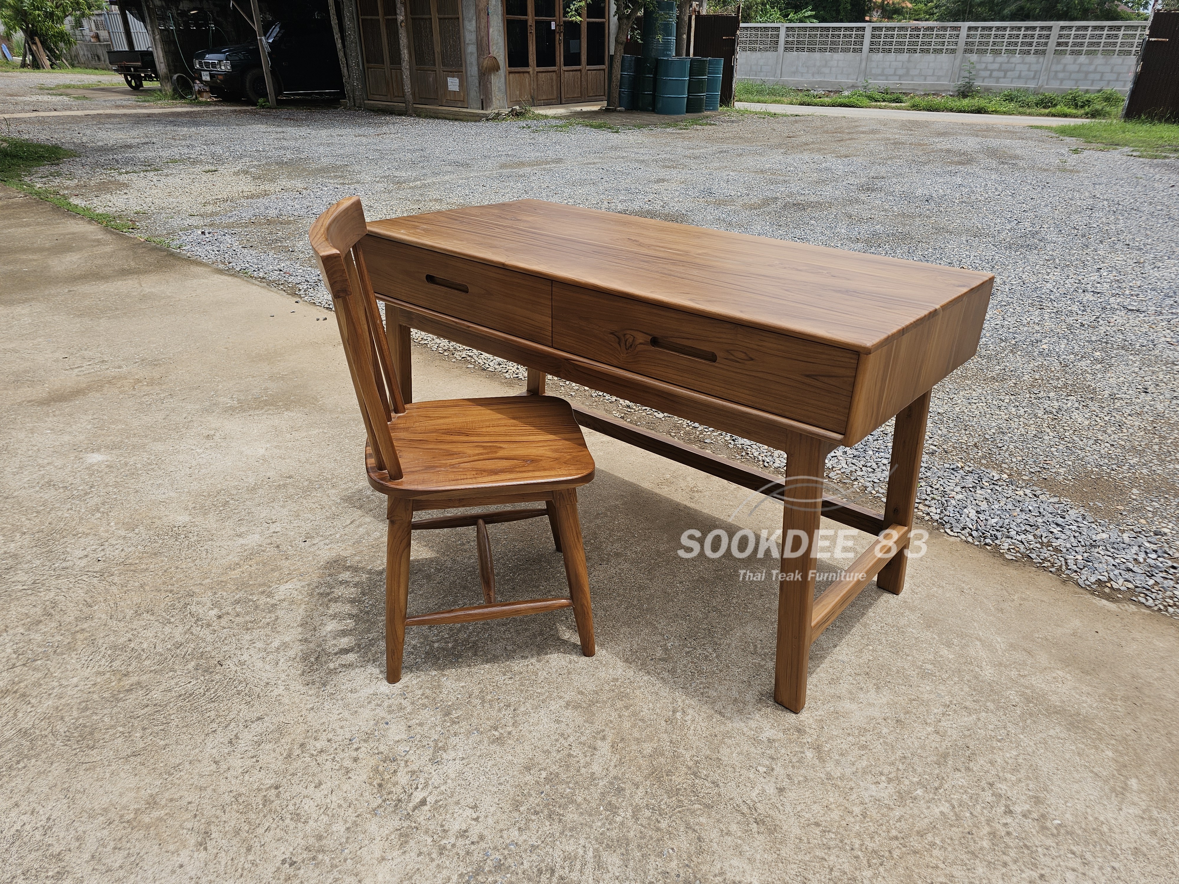 โต๊ะทำงานสไตล์มินิมอล 1.50 ม. พร้อมเก้าอี้