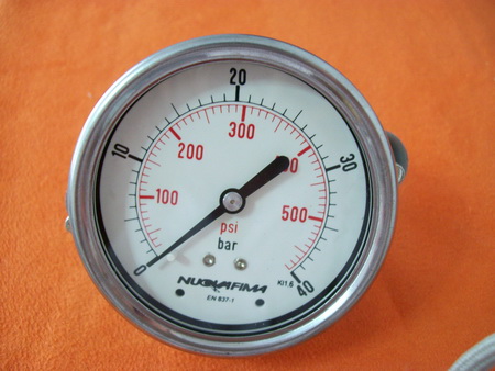 Nuova fima,Pressure Gauge ITALY หน้าปัด 2.5 Center Back With Clamp,PG2-5CBC