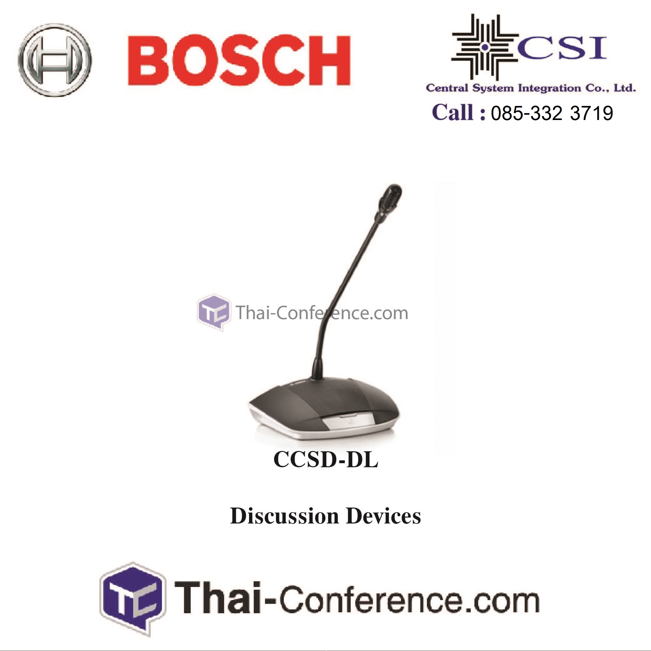 BOSCH CCSD-DL Discussion Devices Long Microphone 48 Cm. ไมค์ประชุม ชุดประชุม ไมค์ห้องประชุม ไมค์ conference