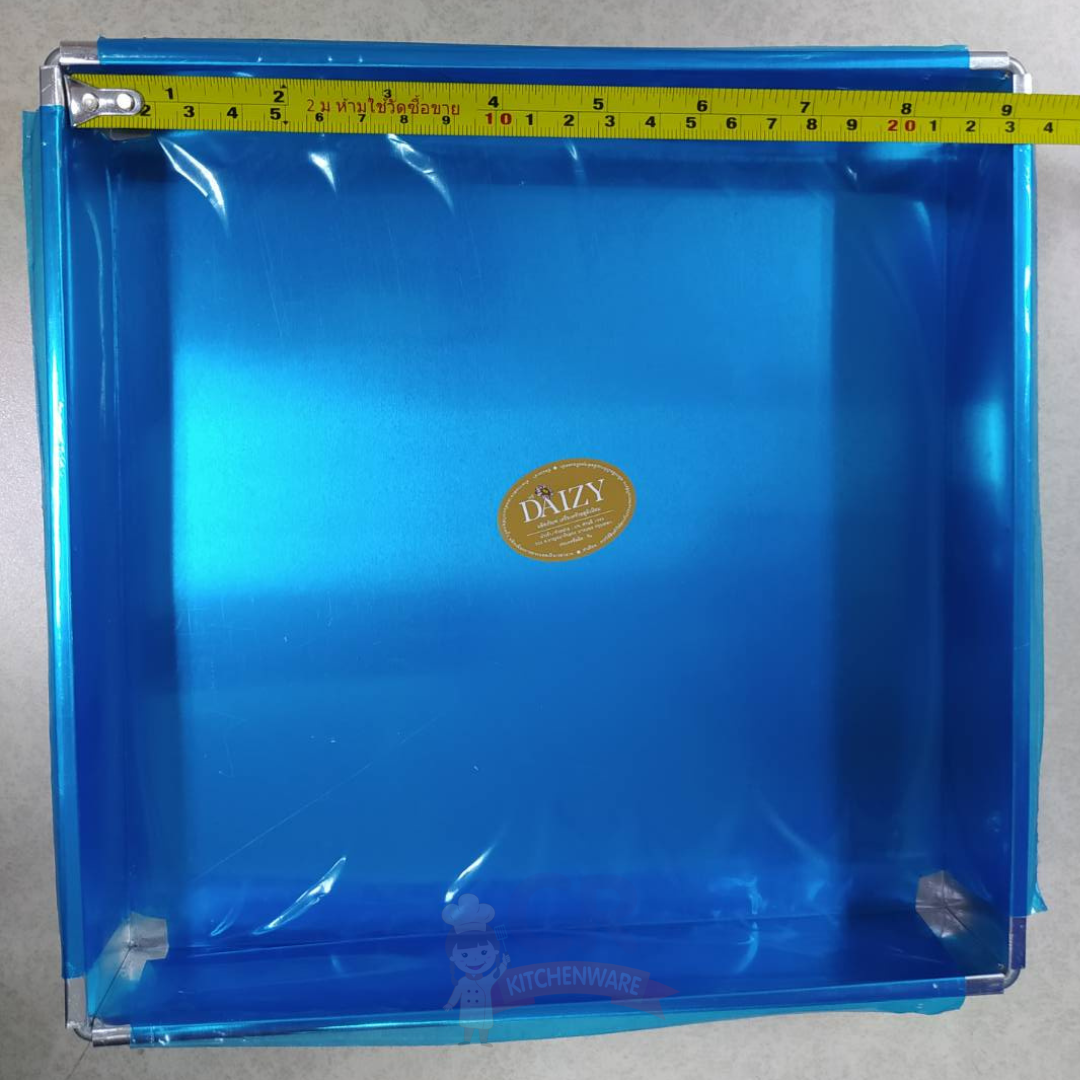 ถาดอลูมิเนียม ทรงสี่เหลี่ยม จตุรัส 9x9x1.5 นิ้ว หนา 0.4 มม.