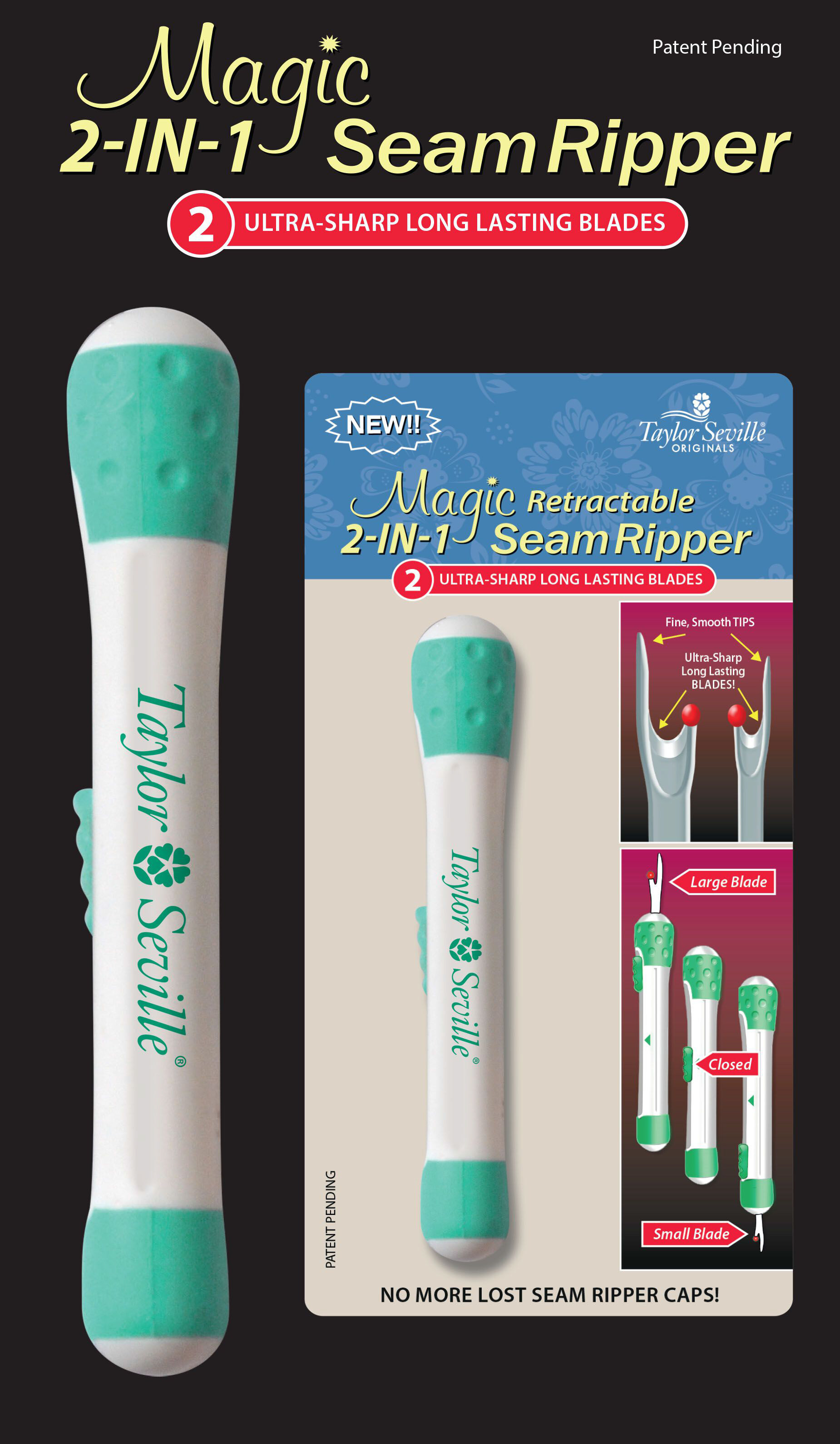 Taylor Seville Magic Retractable 2 in 1 Seam Ripper-ที่เลาะผ้า 2 in 1
