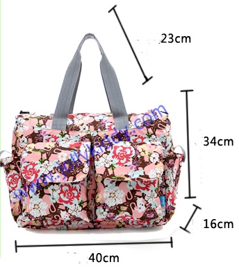 TP12055 กระเป๋าเก็บขวดนม สัมภาระคุณแม่สีลายดอกไม้