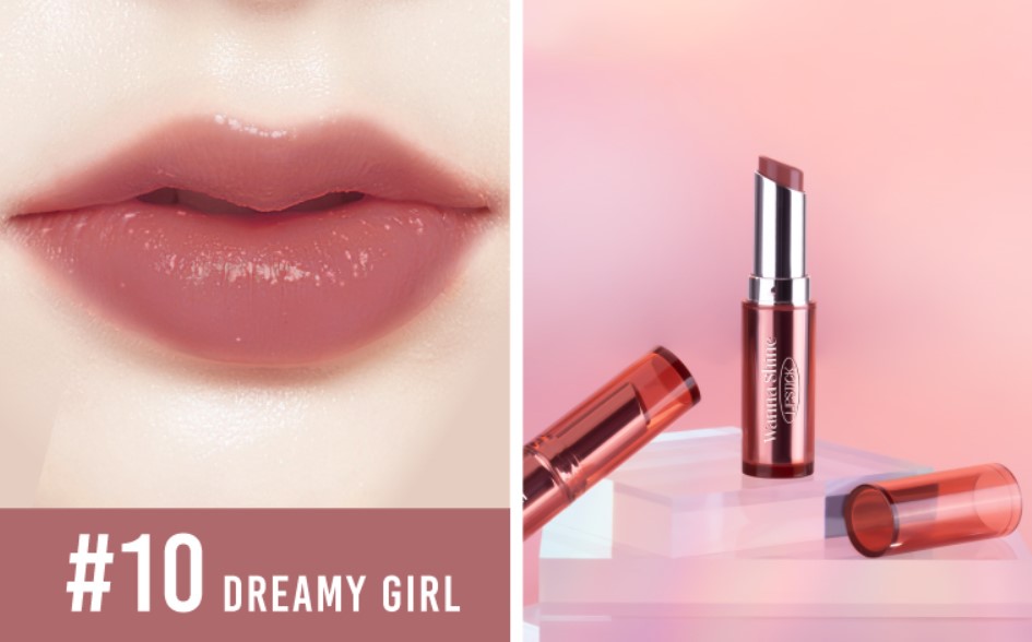CATHY DOLL Wanna Shine Lipstick 3g. New Color #10 DREAMY GIRL เคที่ดอลล์ วันนาไชน์ ลิปสติกเนื้อวาว บำรุงริมฝีปาก 3g. เฉดสีใหม่ สี 10 DREAMY GIRL