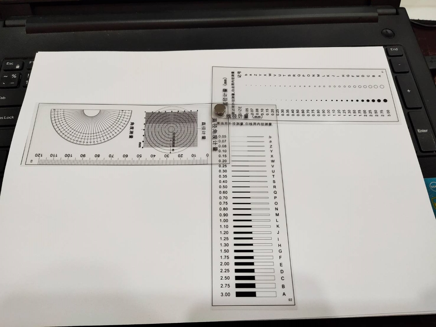 3 Type / SET Gauge Point เกจฟิล์มใสสำหรับตรวจสอบชิ้นงาน หรือ ตรวจสอบคุณภาพ ชนิดชุด 3ใบ point gauge,Inspection Line gauge, Angle ruler Film Stain Card Comparison.