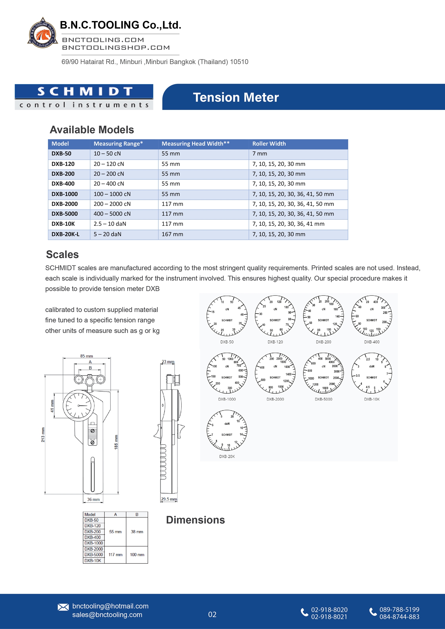 SCHMIDT,Special purpose tension meter for measuring all kinds,DXB