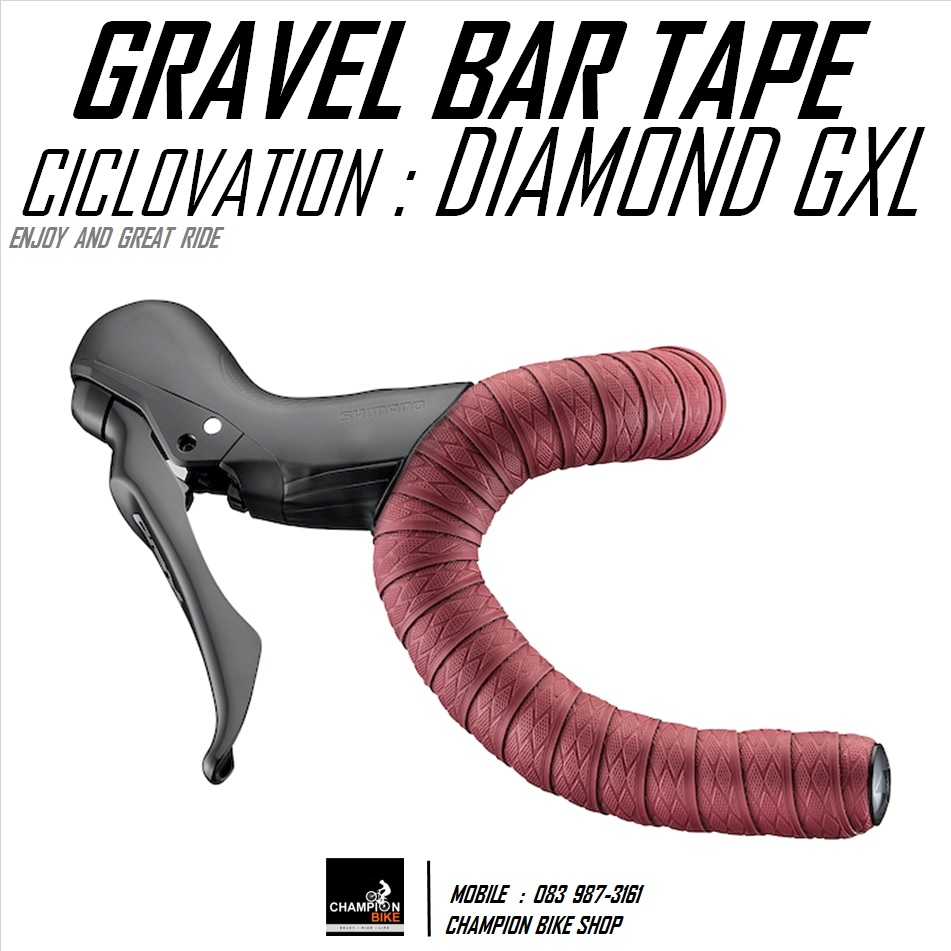 ผ้าพันแฮนด์จักรยานทัวร์ริ่งไบค์ กราเวลไบค์ CICLOVATION : GRIND TOUCH-DIAMOND GXL HANDLEBAR TAPE FOR TOURING & GRAVEL BIKE สีแดงด้าน