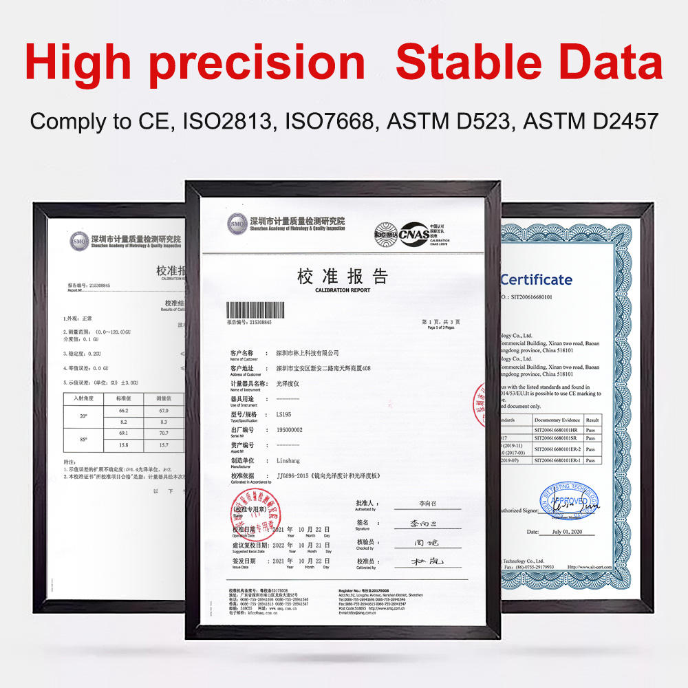 Linshang, เครื่องวัดค่าความเงา, LS195 60 Universal Angle Gloss Meter 0-200GU Stone Tile Gloss Meter Including Software