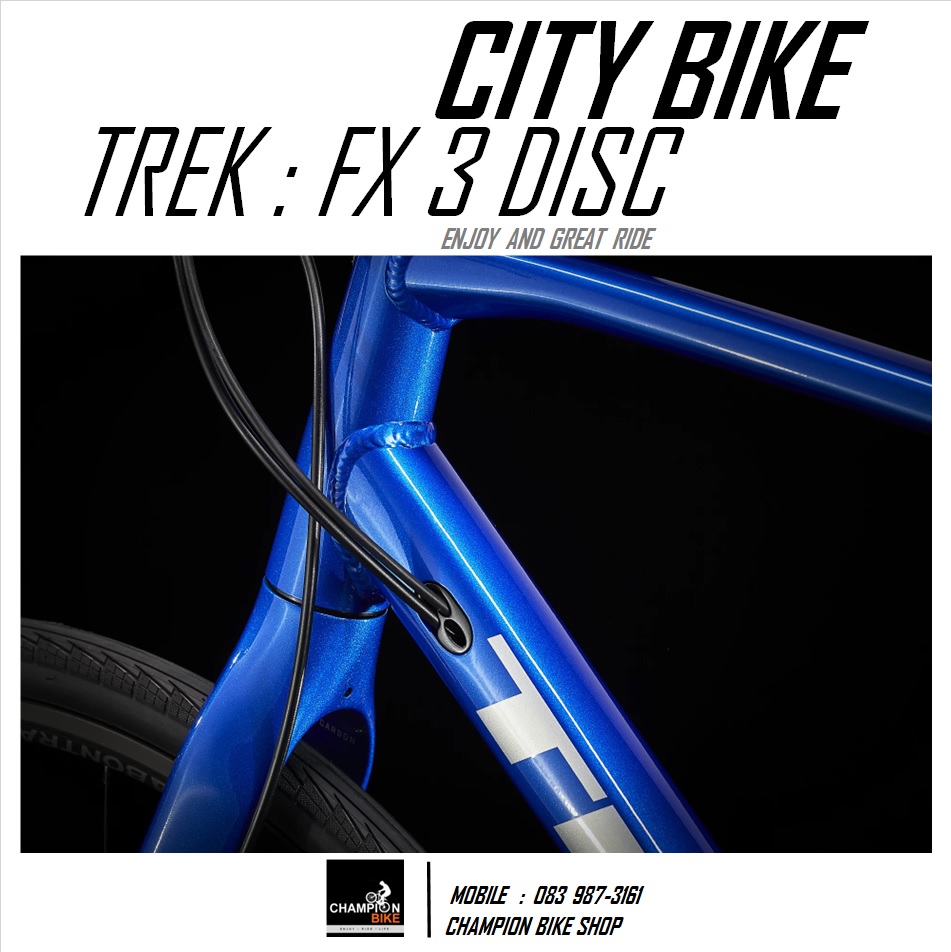 จักรยานซิตี้ไบค์ TREK : FX 3 DISC CITY BIKE - 2022 สีน้ำเงินเฟดดำ