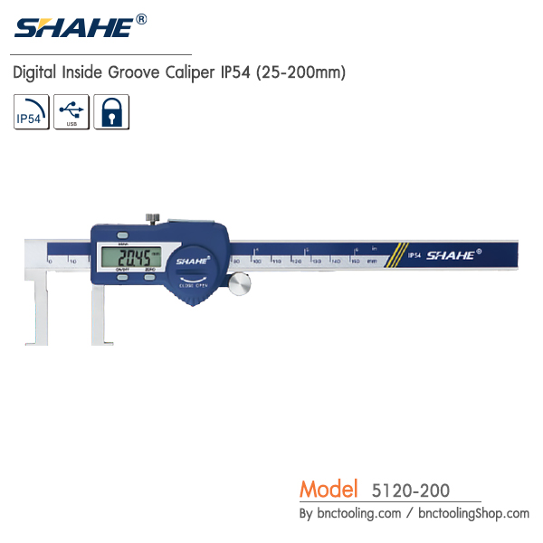 SHAHE,Digital Inside Groove Caliper IP54 (25-200mm),5120-200