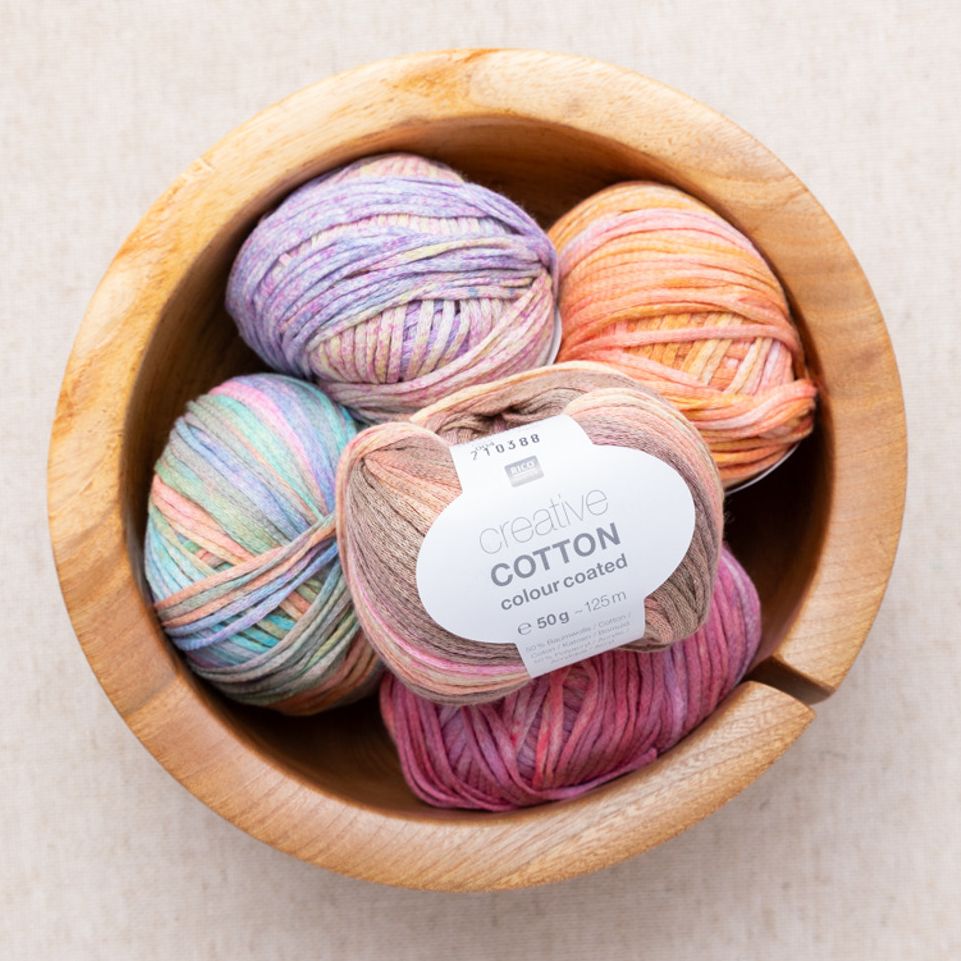 Rico Creative Cotton Colour Coated ไหมสีเหลือบเส้นแบน นุ่มมากๆค่ะ 50g Made in Italy 🇮🇹 (383258)
