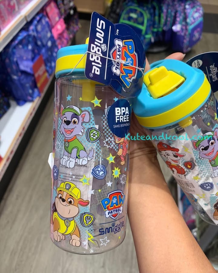 กระติกน้ำ หลอดดูด เล็ก 440 มล. Smiggle junior water bottle- Paw