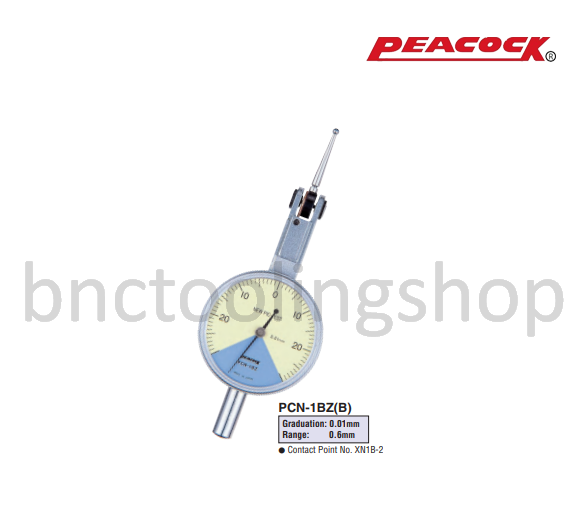 ไดอัลเทส ขนาด 0.6มิล ความละเอียด 0.01มิล,Special Type Test Indicators Range 0.6mm Graduation 0.01mm,Peacock,PCN-1BZ(A)