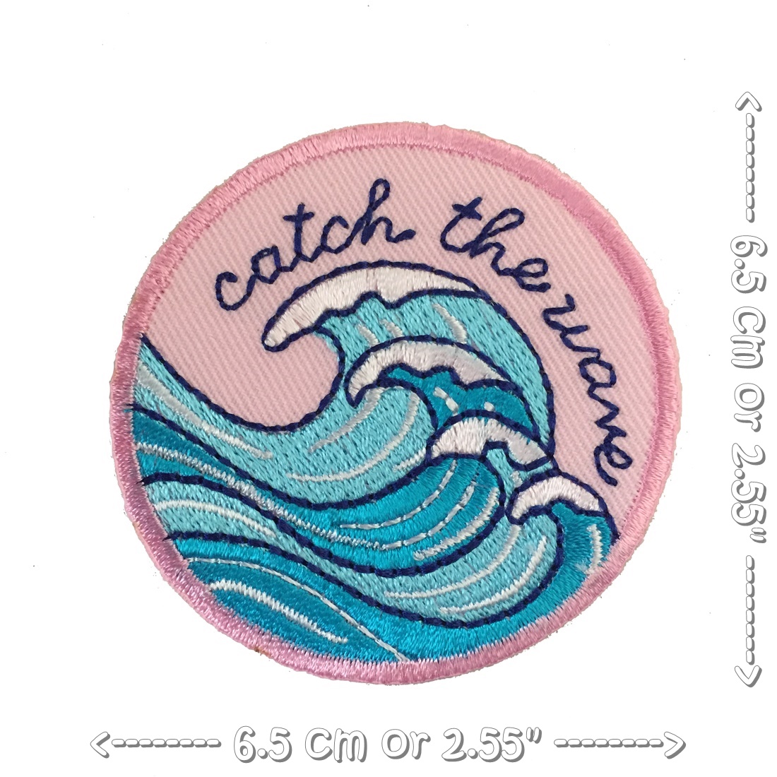 Wave ตัวรีดติดเสื้อ อาร์มรีด อาร์มปัก ตกแต่งเสื้อผ้า หมวก กระเป๋า แจ๊คเก็ตยีนส์ Cute Embroidered Iron on Patch