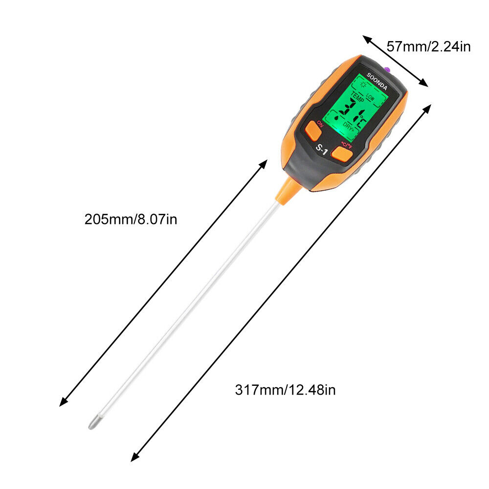 5 In 1 Soil Tester LCD Digital PH Water Moisture Temperature Sunlight Plant Test,เครื่องทดสอบดิน,SOONDA,S-1