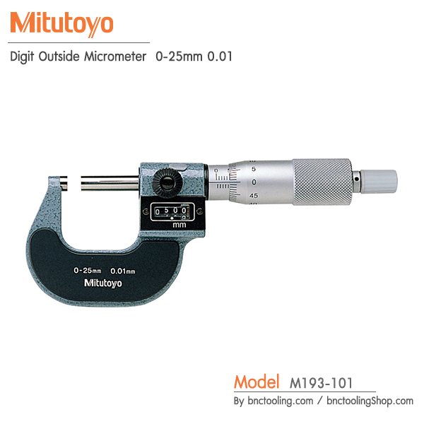 Mitutoyo,Digit Outside Micrometer Mitutoyo 193-101 0-25mm 0.01,M193-101