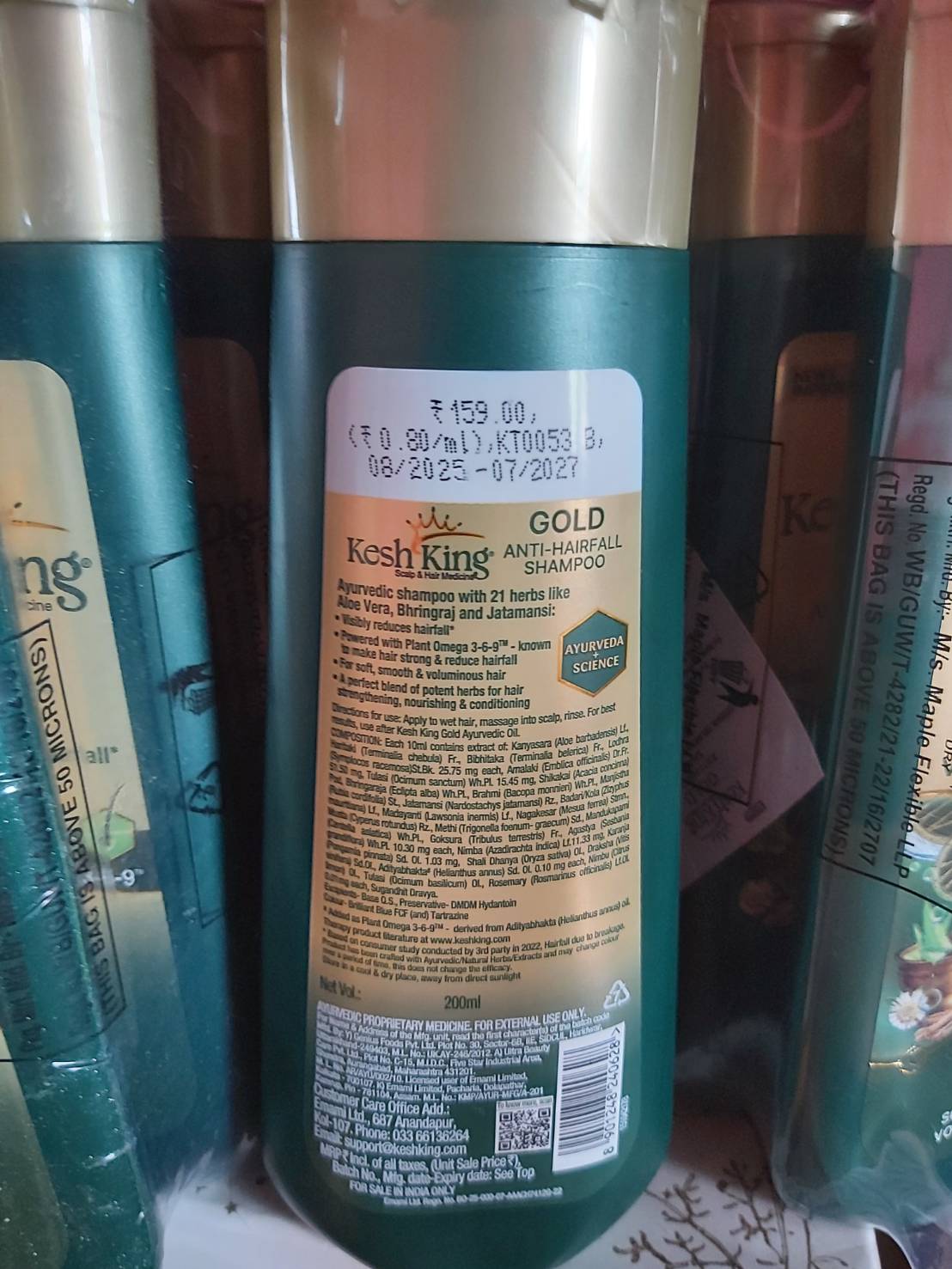 *สินค้าใหม่ Kesh King Anti Hair Fall Shampoo 200ml ลดผมร่วง แก้ผมหงอก ผมเงางามมีน้ำหนัก