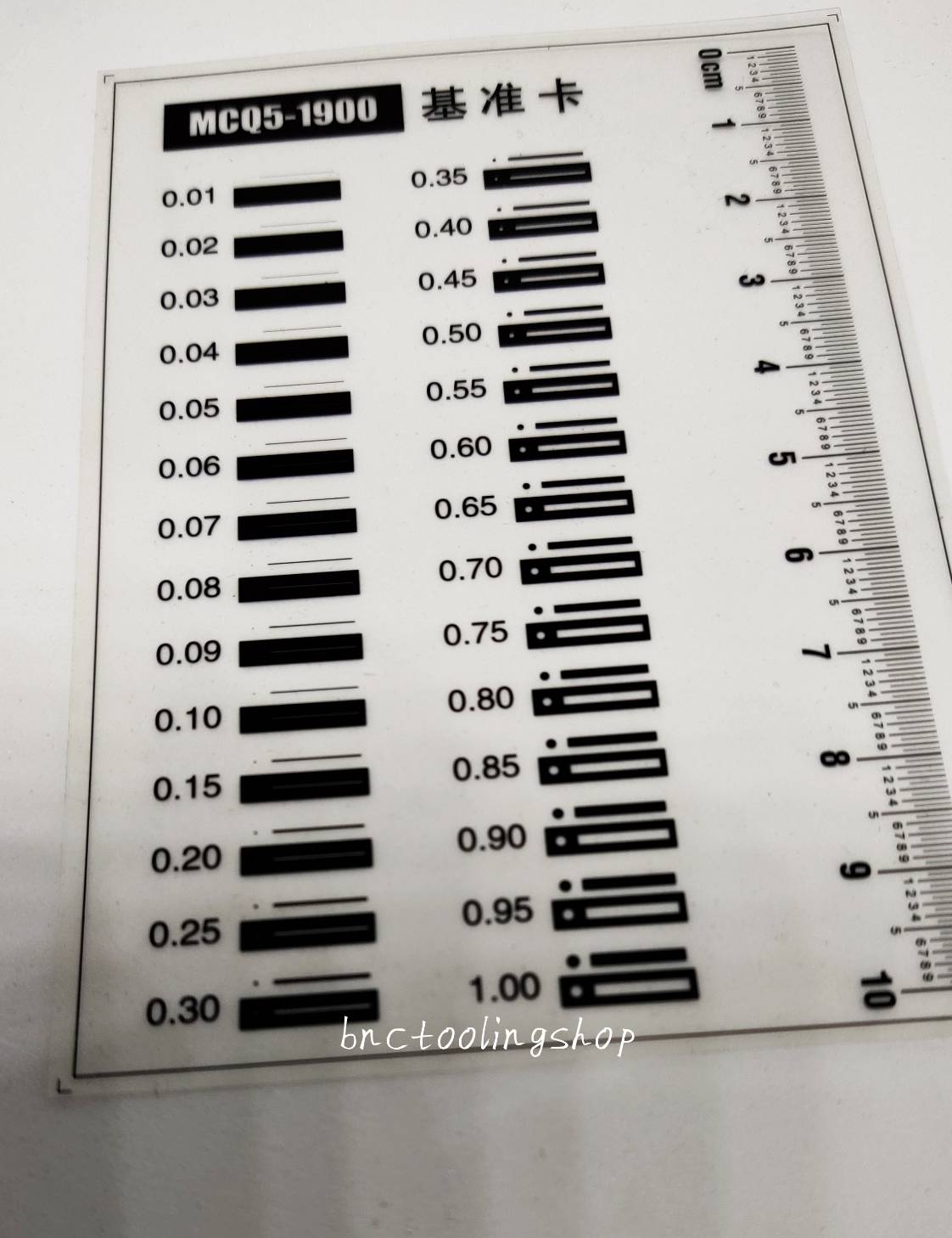เปรียบเทียบมาตรฐานการตรวจสอบภาพรอยดำในวัสดุ รุ่น MCQ5-1900,Black Spot Standard Comparison Card,MCQ5-1900,