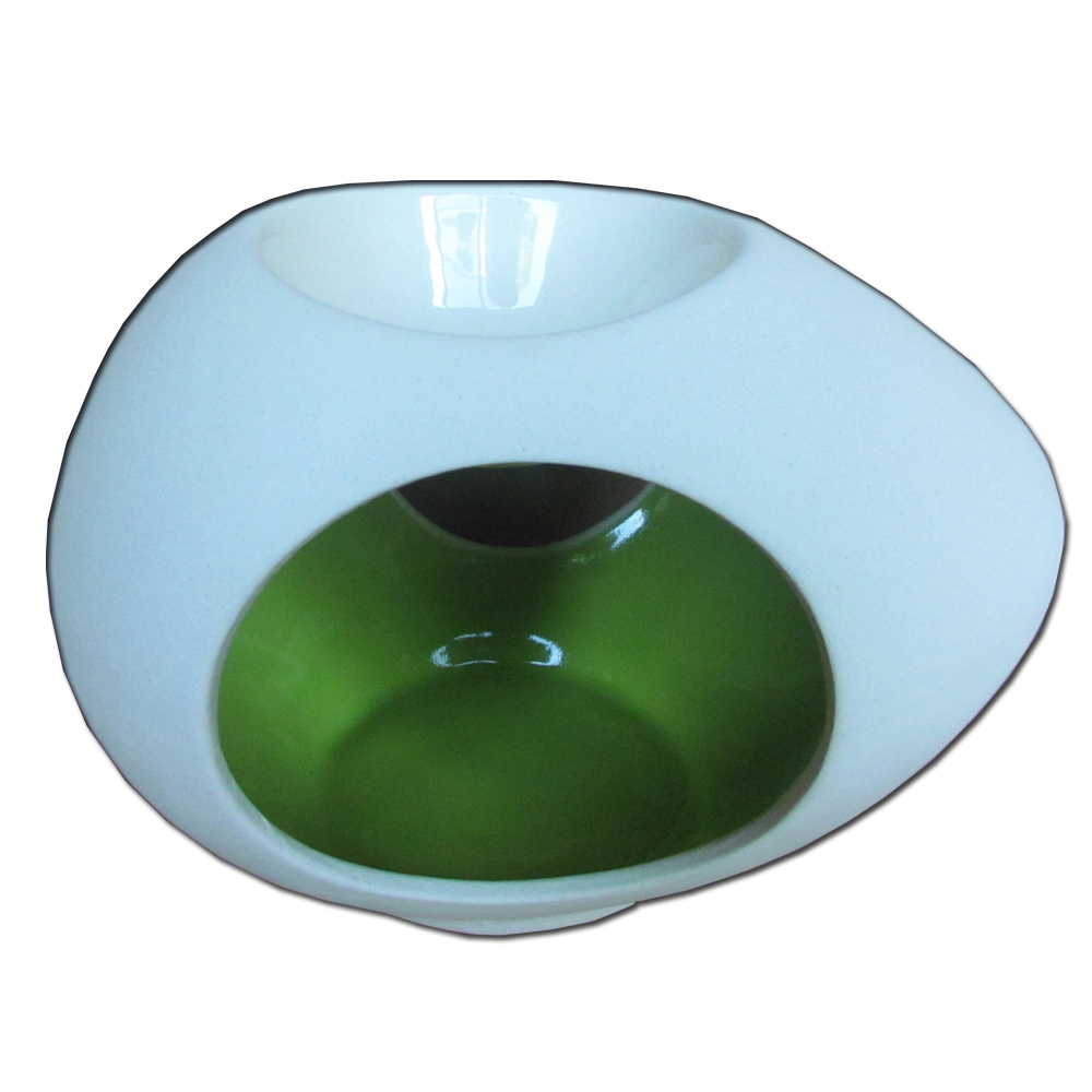 SenOdos เตาเผาน้ำมันหอมระเหย เซรามิค รูปทรงไข่ (สีเขียว) / Handmade Ceramic Essential Oil Burner (Egg Shape)