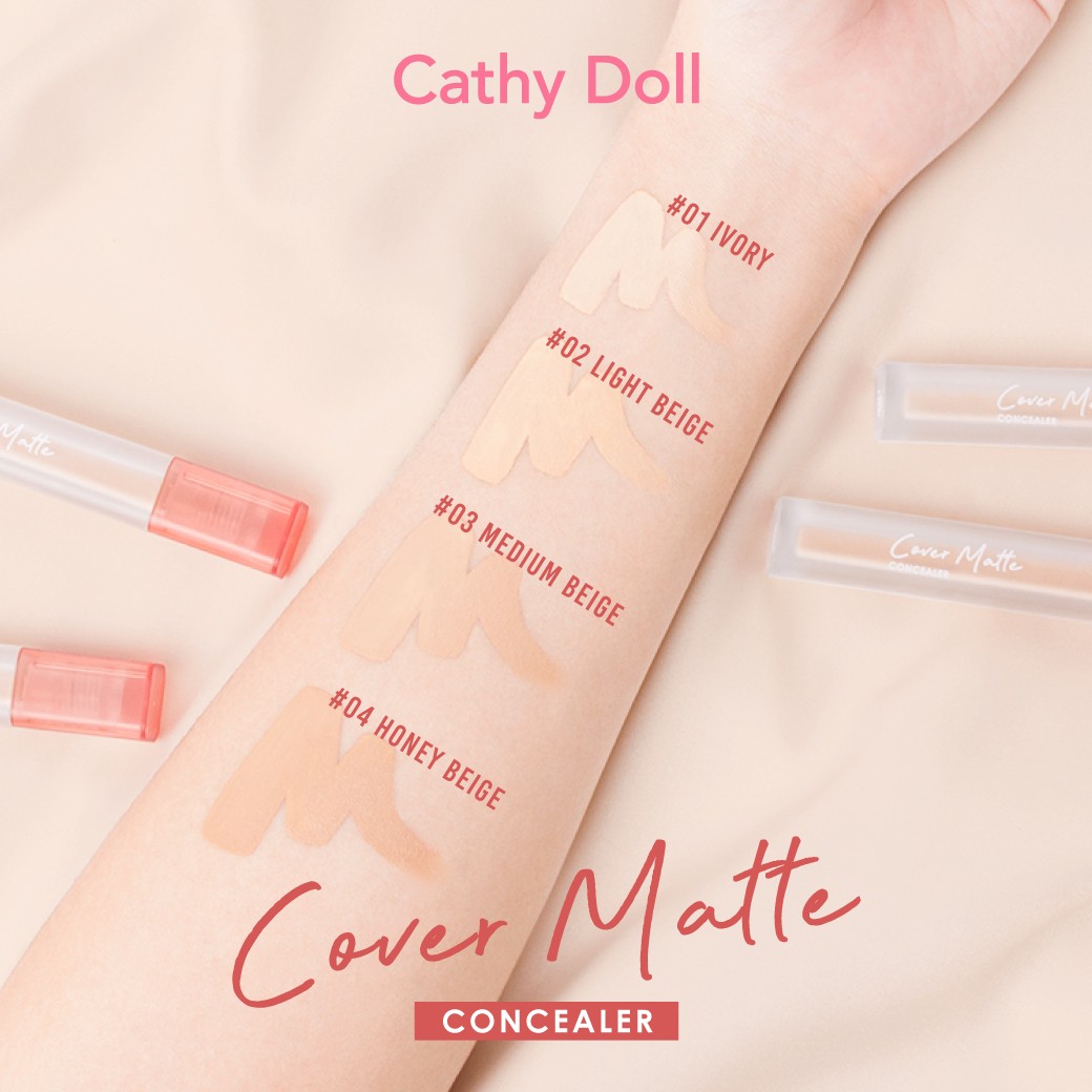 Cathy Doll Cover Matte Concealer 2.4G #02 LIGHT BEIGE คอนซีลเลอร์เคที่ดอลล์ คัฟเวอร์แมทท์คอนซีลเลอร์ 2.4G สี 02 LIGHT BEIGE