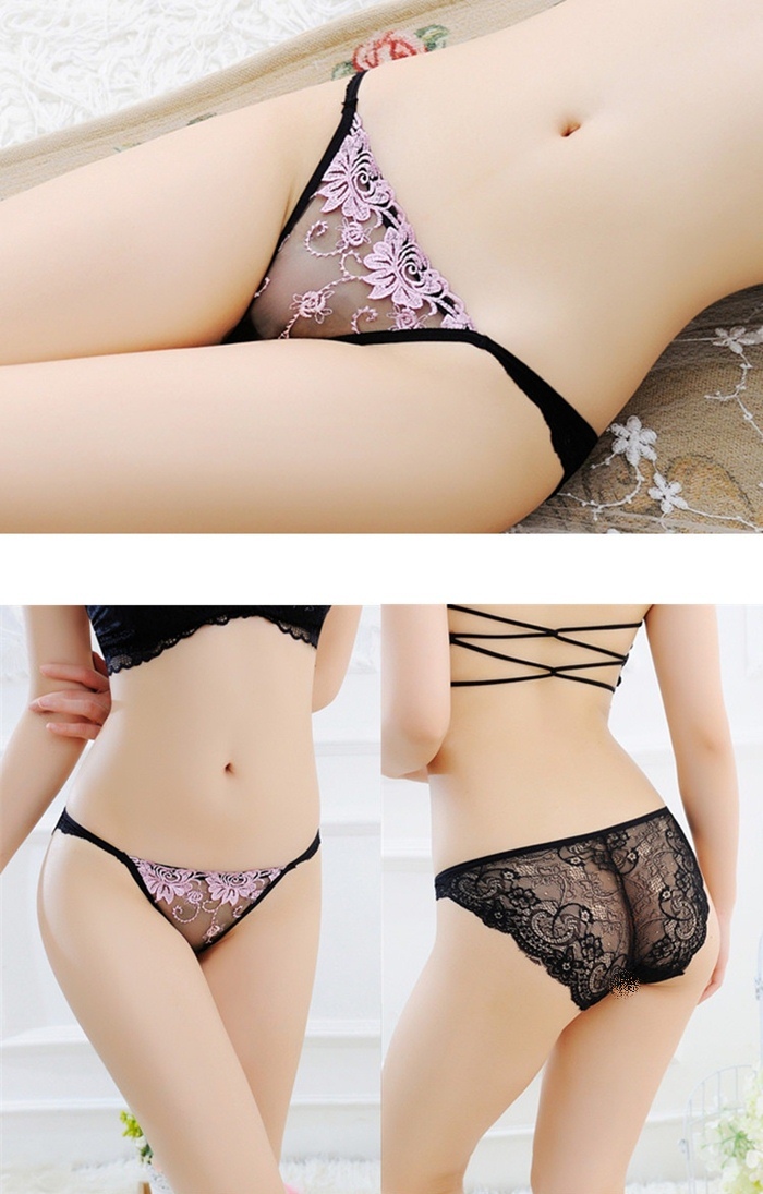 NA037 กางเกงในเซ็กซี่ กางเกงในซีทรูปักลายลูกไม้ ด้านหน้าเป็นผ้าซีทรูปักลายลูกไม้สวยๆด้านหลังเป็นผ้าลูกไม้เนื้อนิ่มๆตามรูปเลยค่ะ